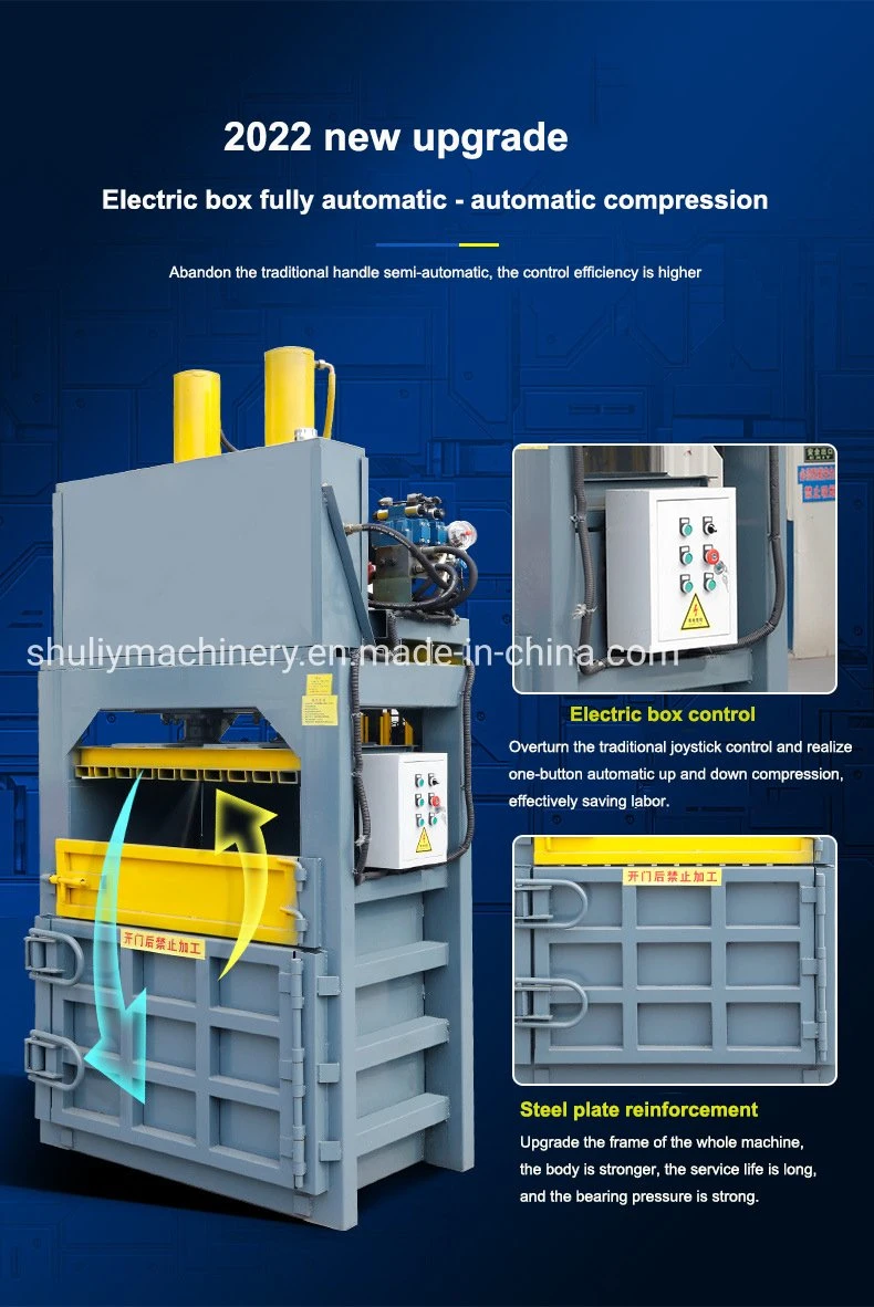 Vertical Small Waste Paper Box Mineral Water Plastic Bottle Hydraulic Baler