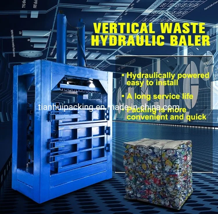 Electric Vertical Hydraulic Cotton Baler Textile Cloth Recycling Bailing Machine Hydraulic Waste Recycling Station Baler