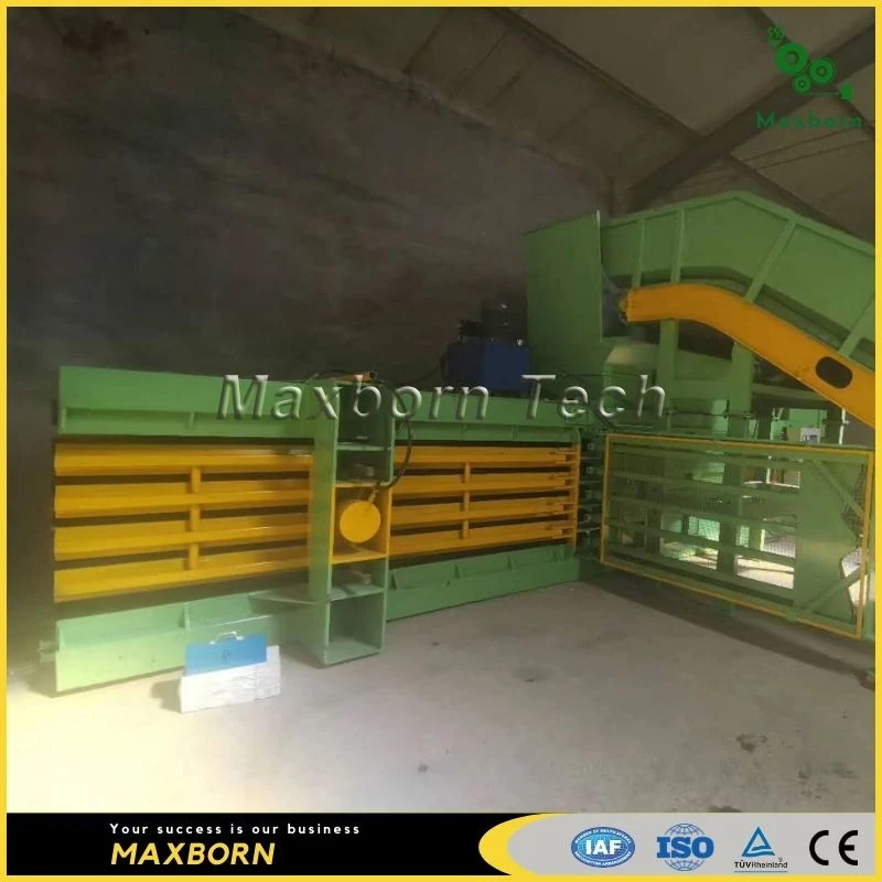 Automatic Dual RAM Hydraulic Horizontal Cardboard Baler for Waste Paper Scrap Baler with Conveyor System for Paper Mill Recycling Plant