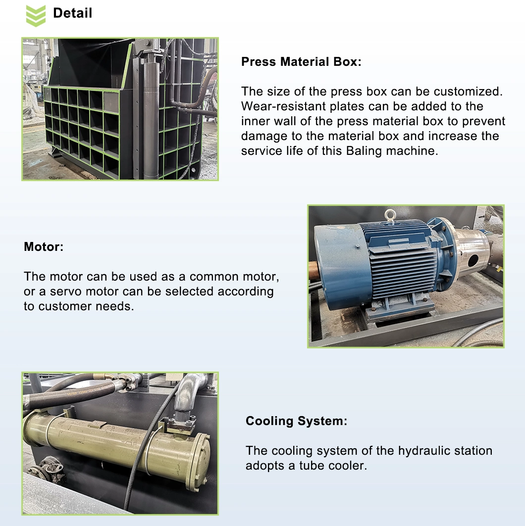 Hydraulic Cloth Plastic Packing Baling Press Machine Y82-250 Vertical Baler Basic Customization