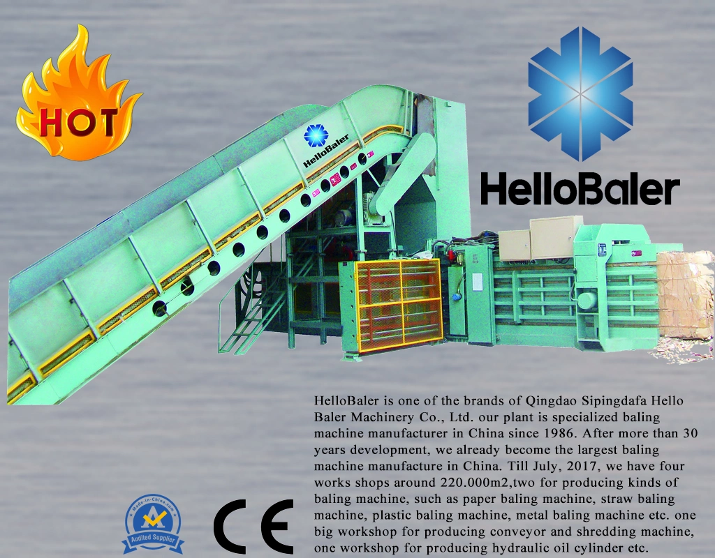 Hello Baler brand China hot sales waste tyre metal copper wire plastic bottles paper cardboard automatic baler